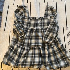 BP Plaid Long Sleeve Minidress